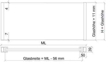 Preview: JB 110-900.AL EV1 *Juliet (Set), H = 631 bis 900 mm