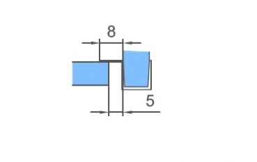 WS F9 für 10 mm Glas, L = 2500 mm