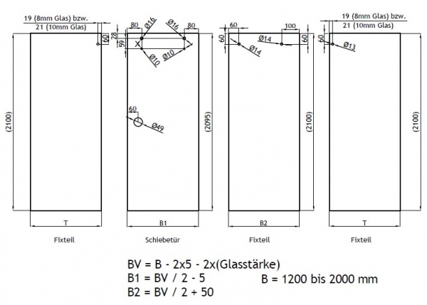 S-200 - Set U  PC, L = 2000 mm